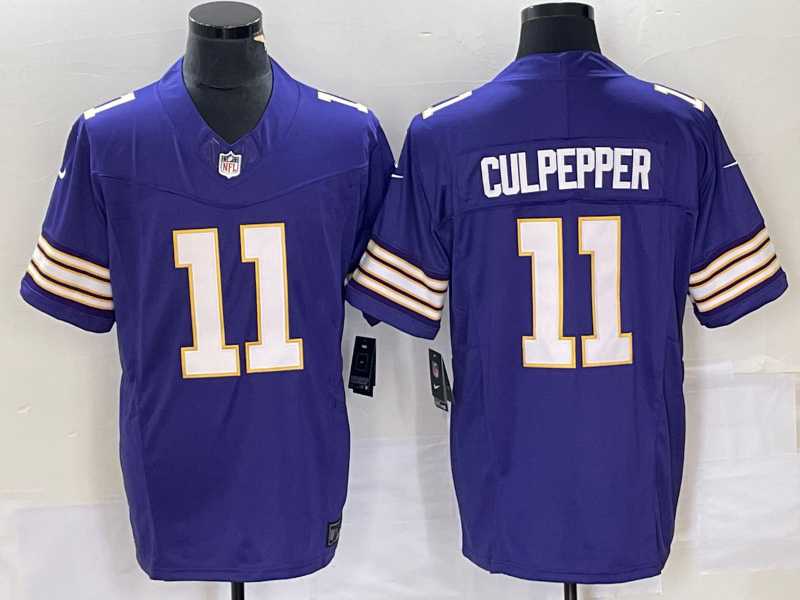 Mens Minnesota Vikings #11 Daunte Culpepper Purple 2023 FUSE Vapor Limited Throwback Stitched Jersey